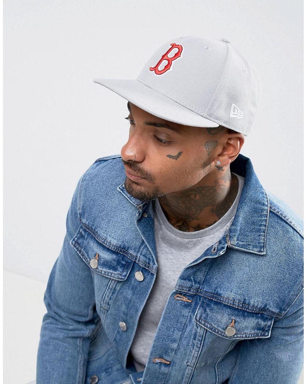KTZ 59fifty Low Profile Fitted Cap Boston Red Sox in Gray for Men | Lyst