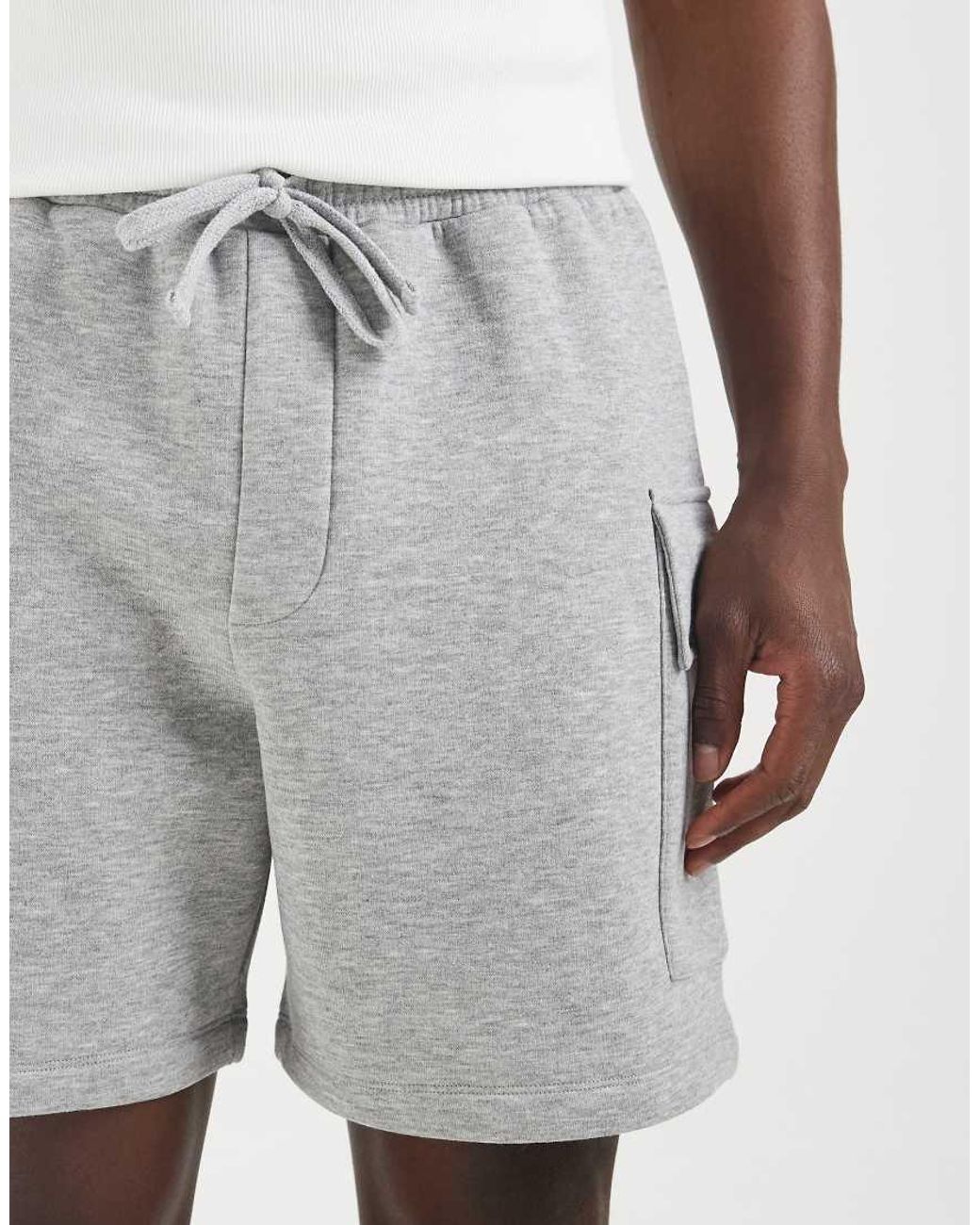 ASOS Gray Cargo Jersey Shorts for men