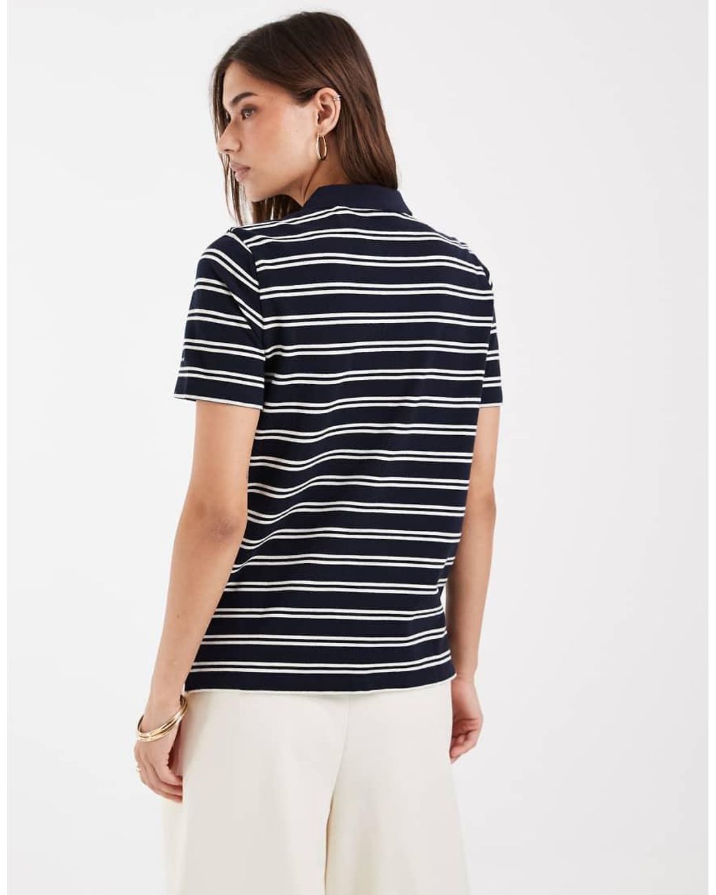 Gant Blue Long Sleeved Striped Polo