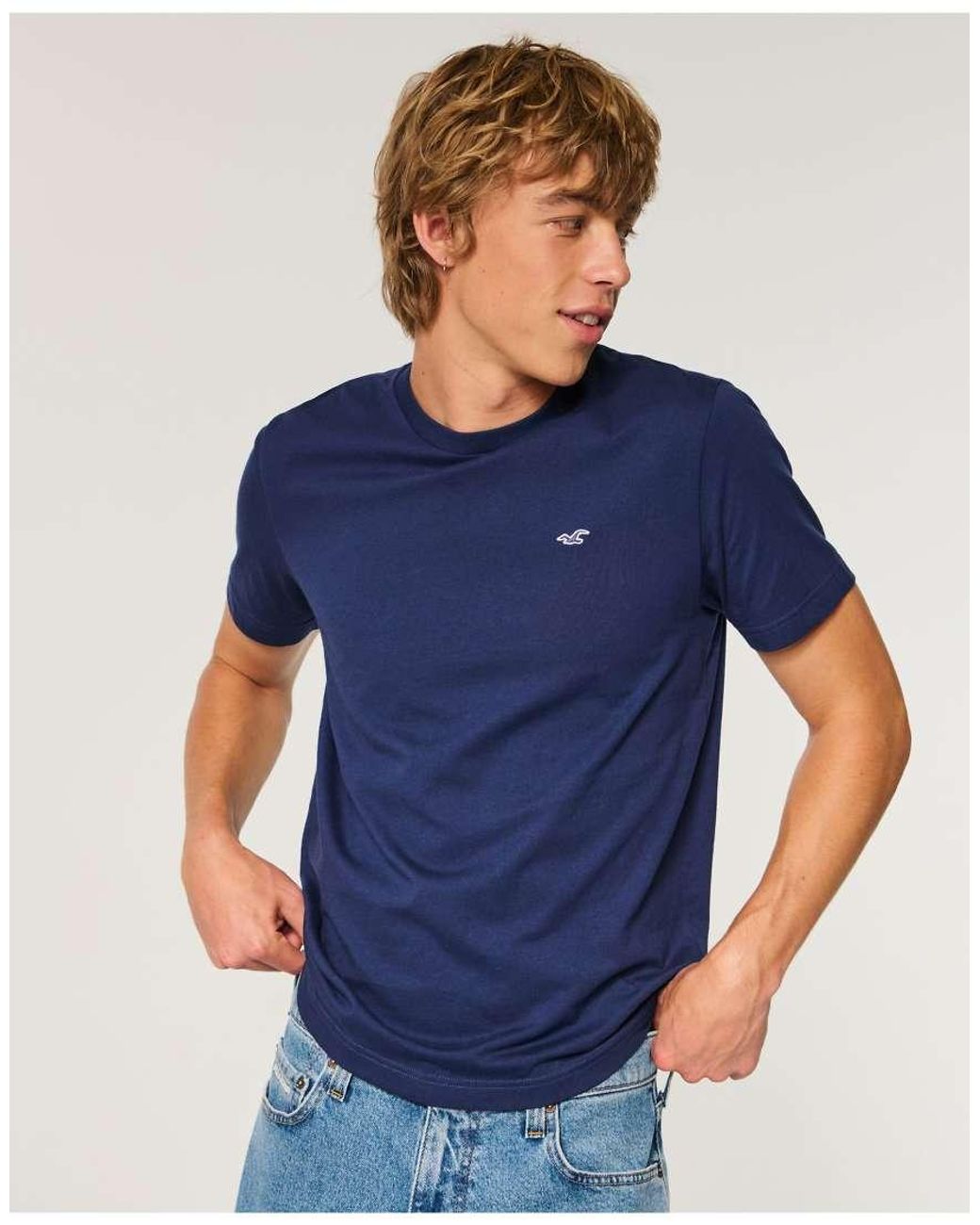 Hollister Blue Must-Have Cotton Icon Tee for men