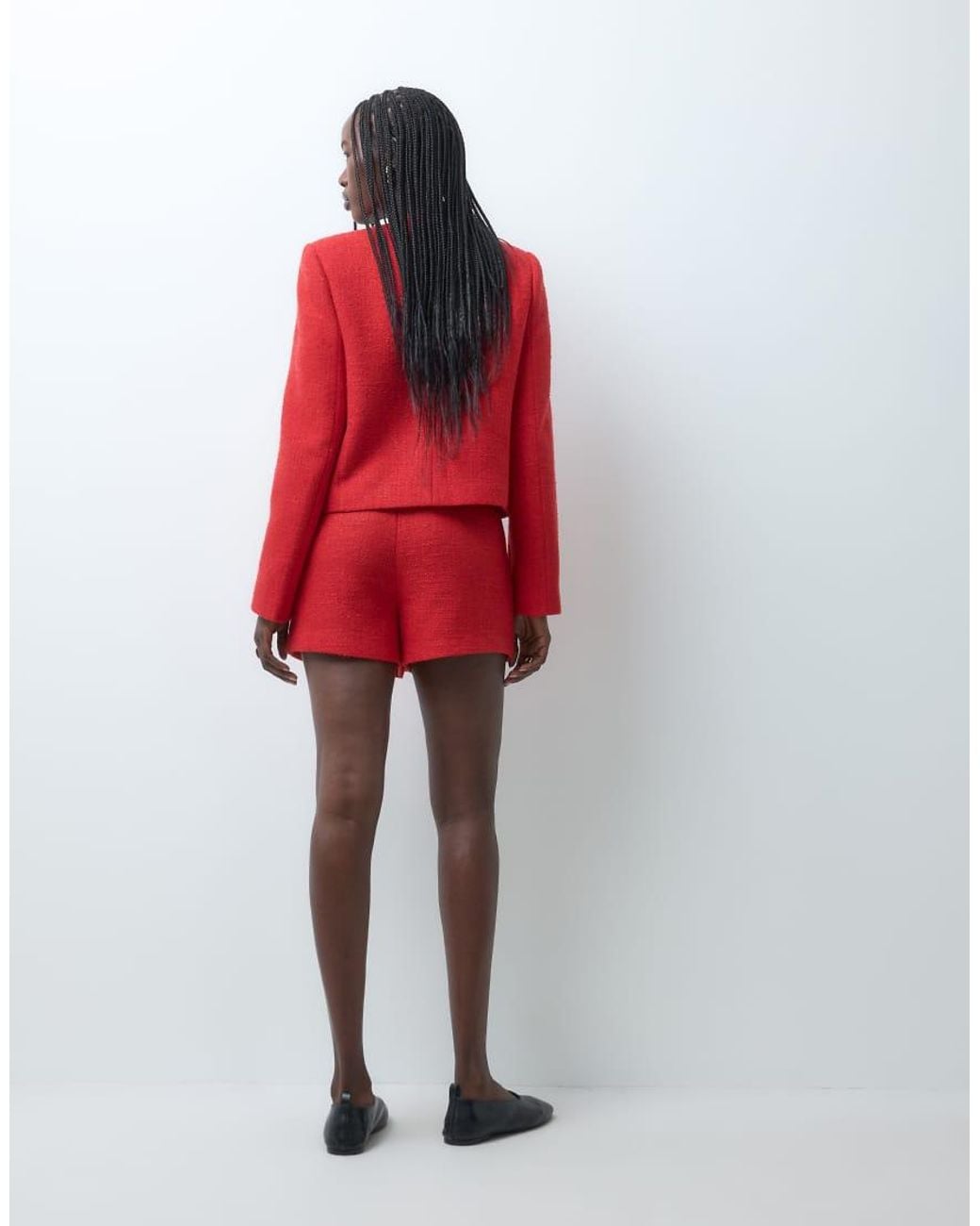 ASOS Red Tailo Boucle Pelmet Mini Skort
