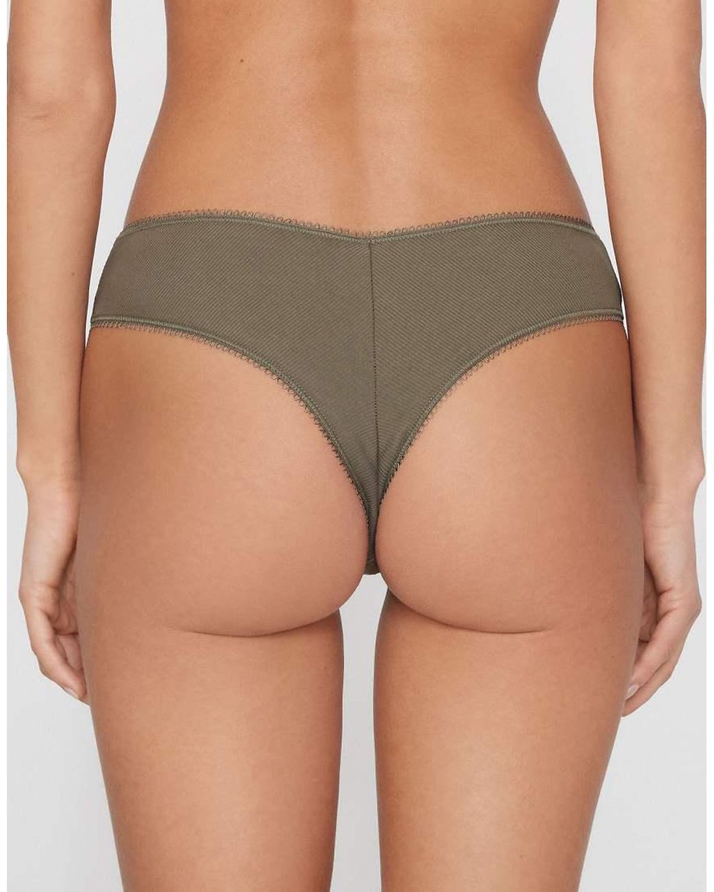 Tezenis Gray Cotton Cutie Ribbed Brazilian Briefs