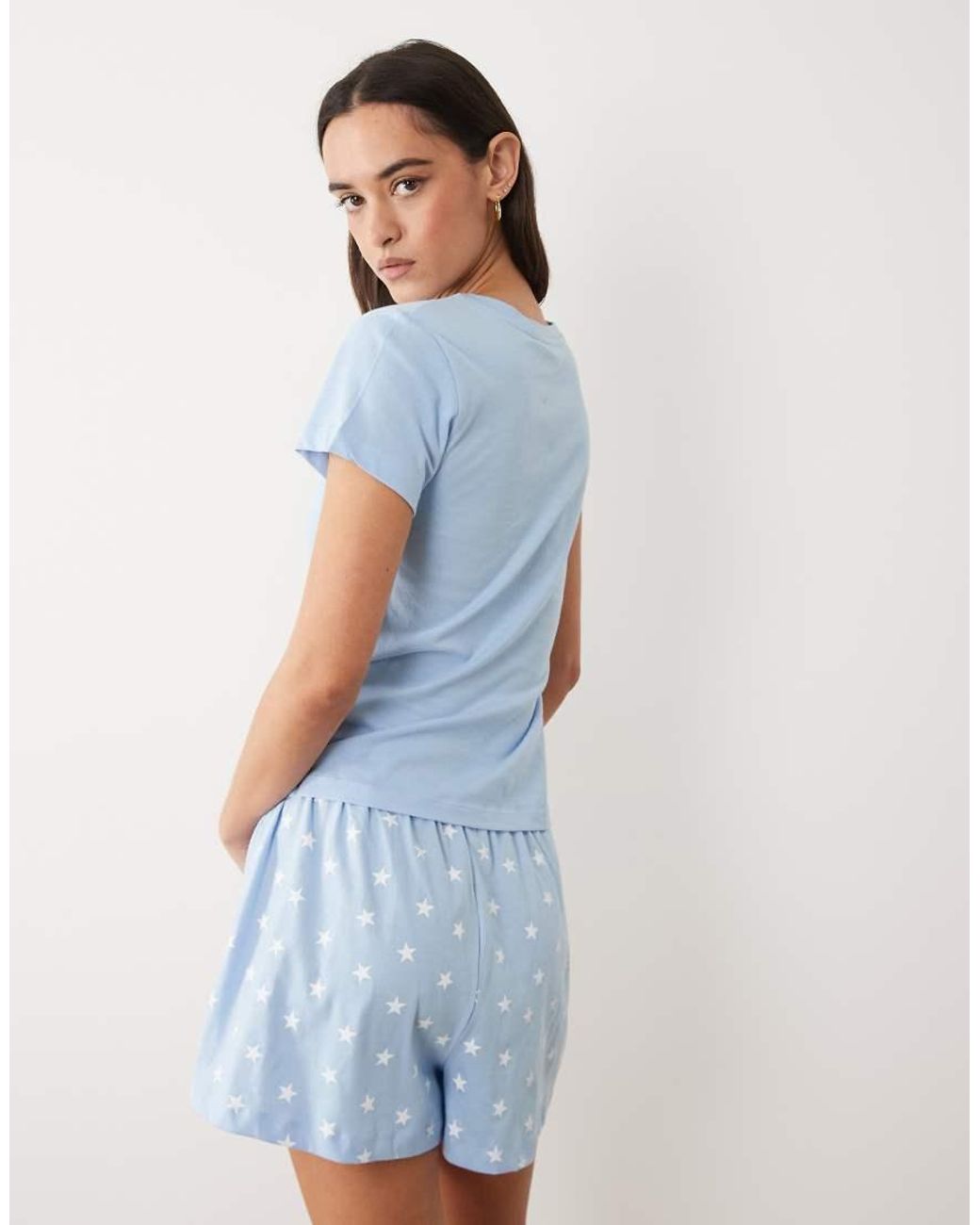 ASOS Blue Baby Tee & Pyjama Short Set