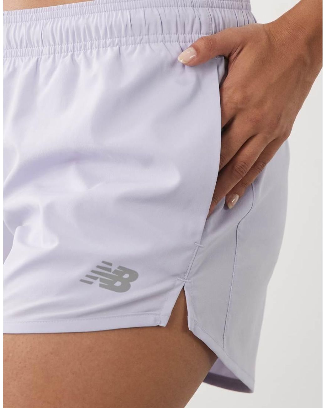 New Balance White Sport Essential 3 Inch Short