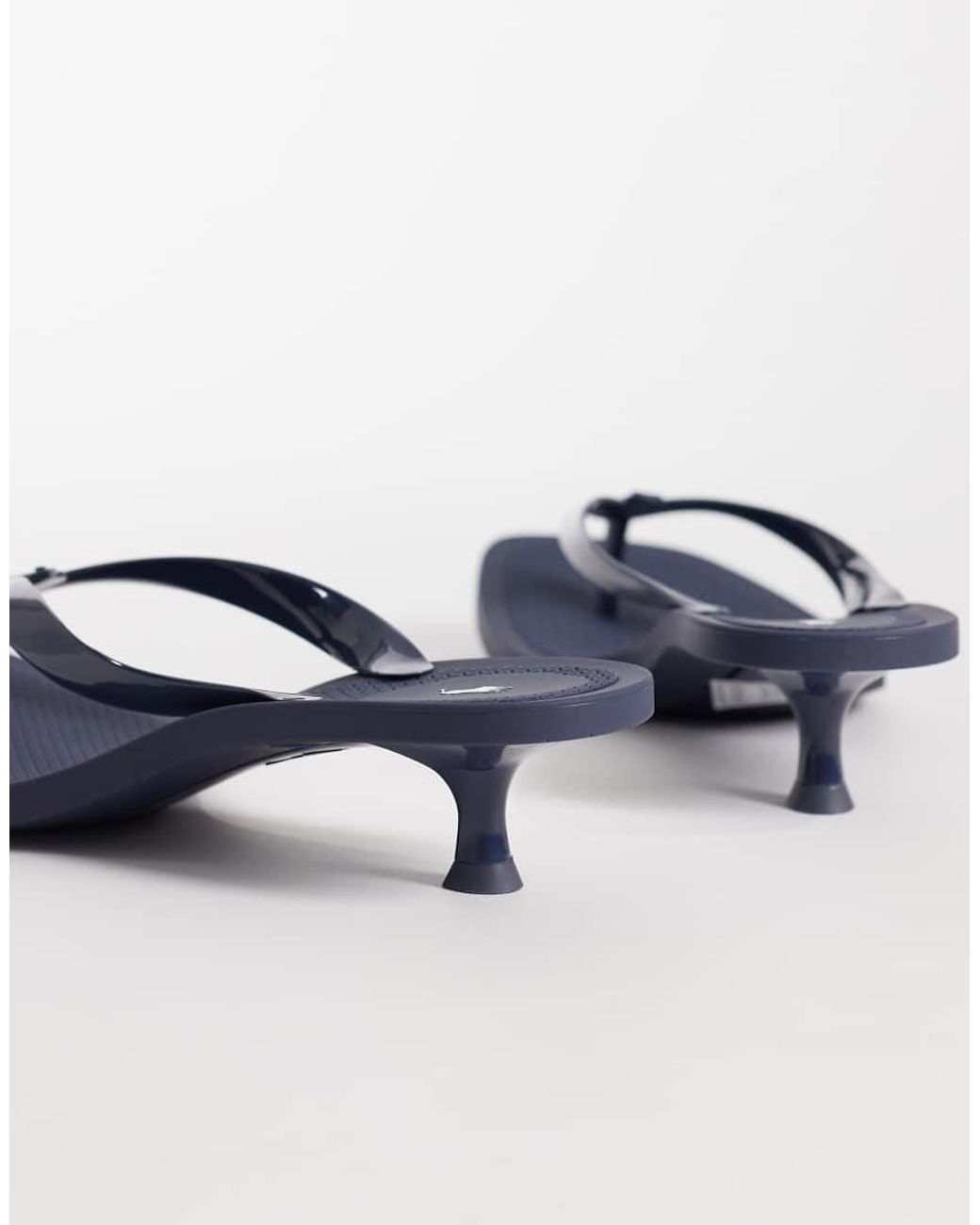 Polo Ralph Lauren Blue Polo Play Kitten Heel Thong Sandals