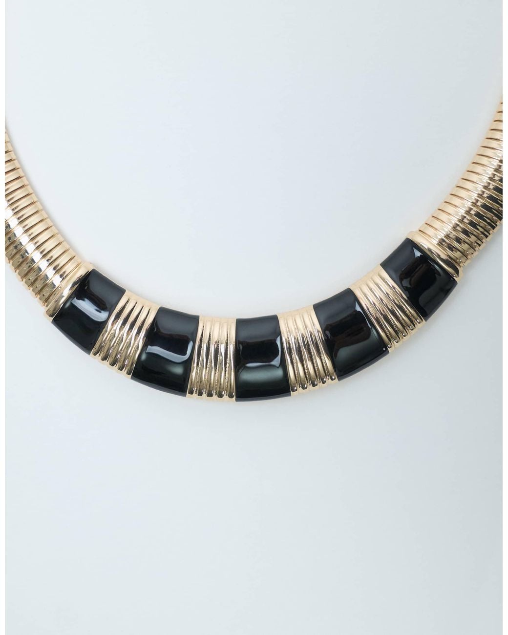 Snake Evolution Chain ASOS Statement Snake Chain Necklace With Black Stripes in Gray | Lyst