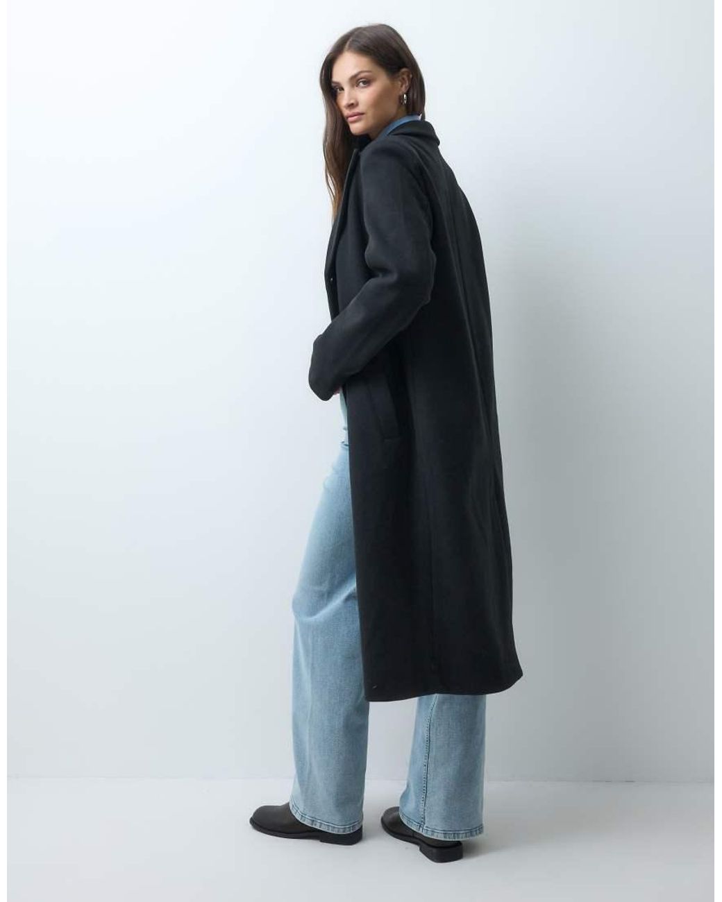 ASOS Blue Asos Design Tall Single Breasted Chuck On Overcoat