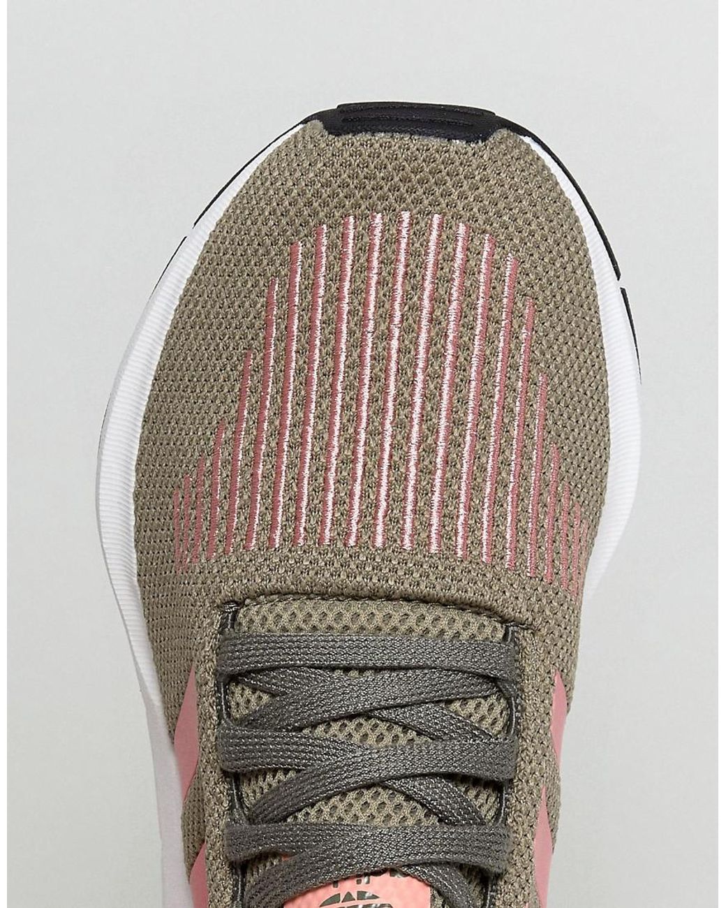 adidas Originals Originals Swift Run Trainers In Khaki With Pink Stripe in  Green | Lyst