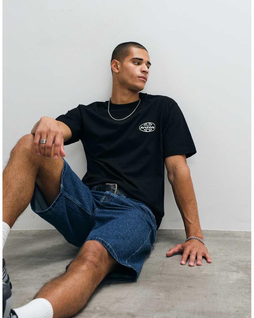 ASOS Blue Relaxed T-shirt With Studios Bubble Text Graphic for men