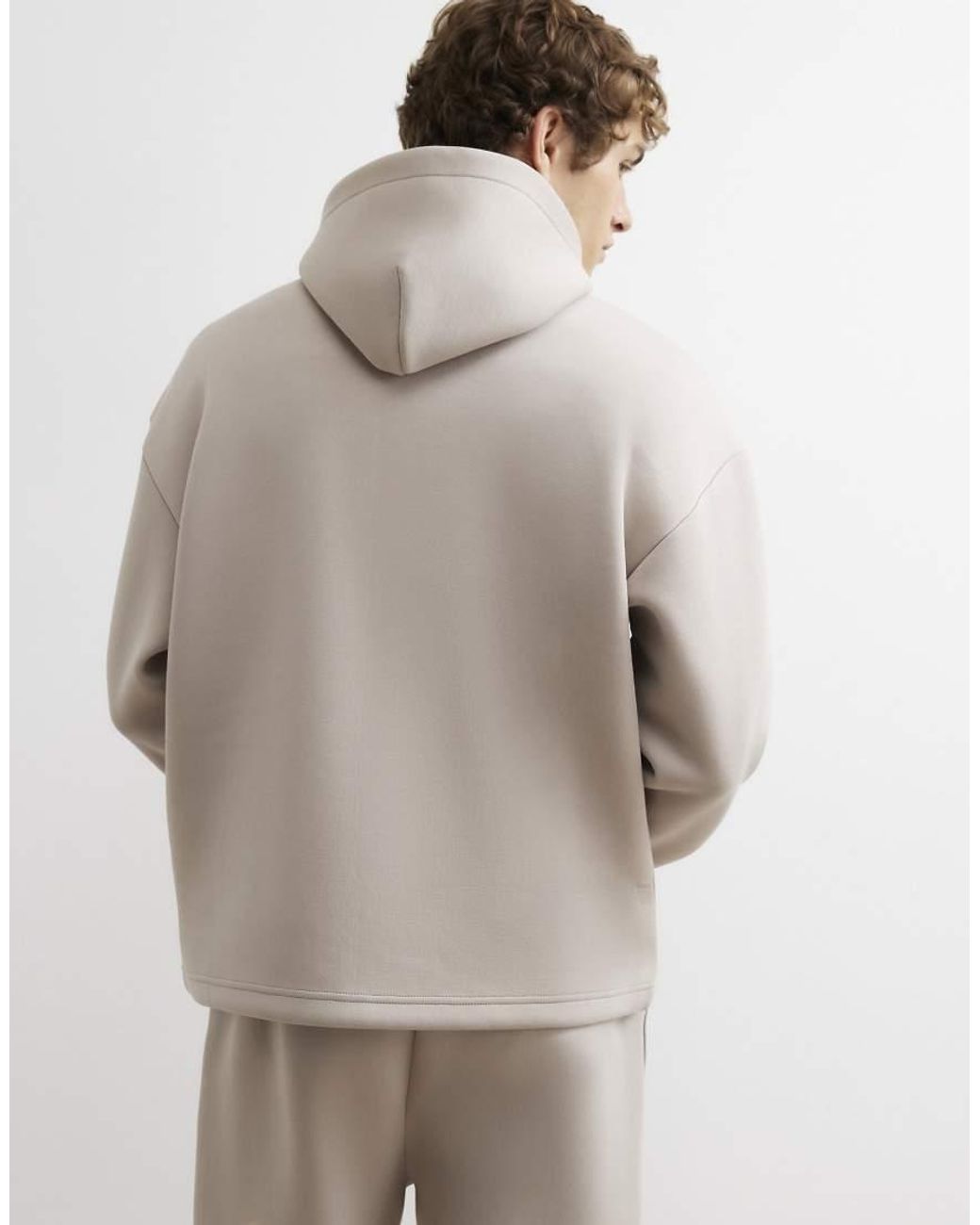 River Island Gray Oversized Fit Premium Hoodie for men