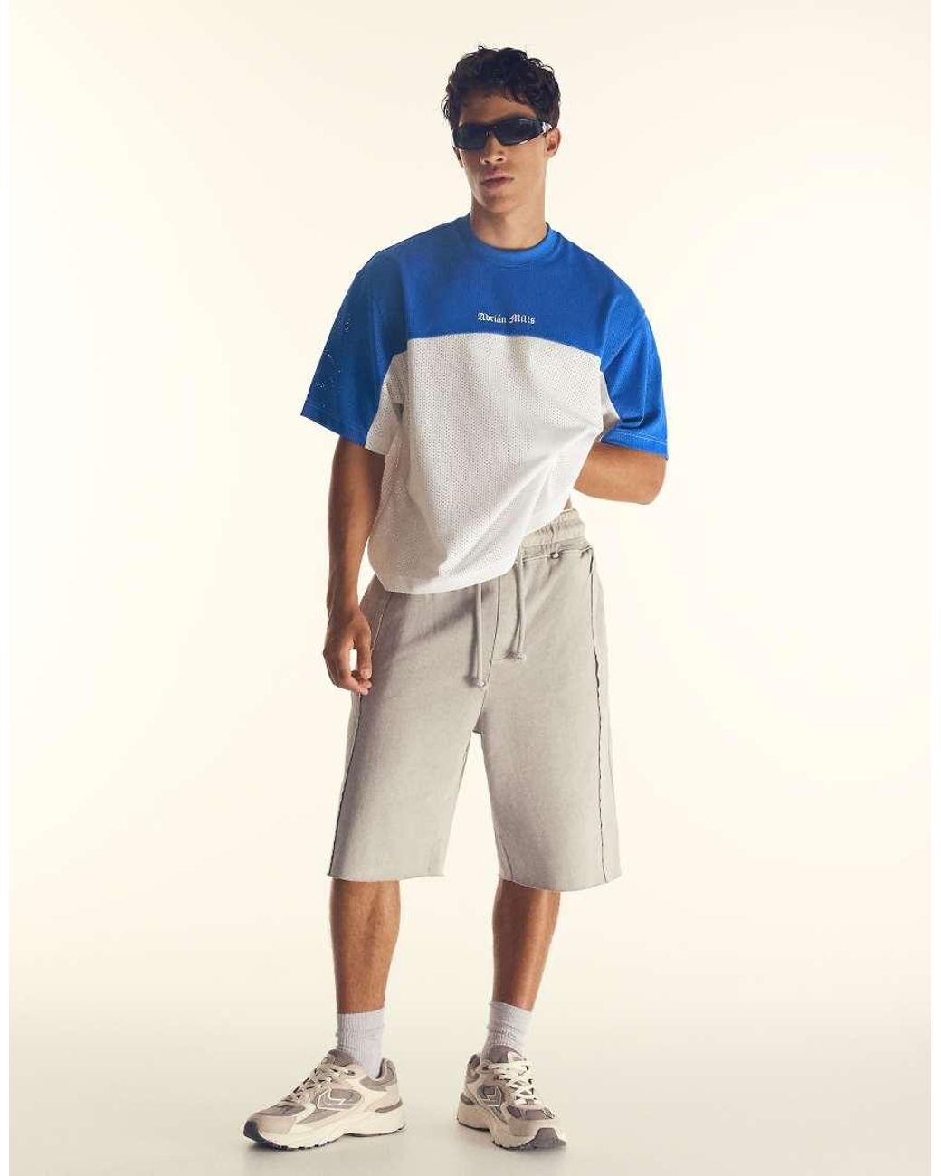 Bershka Blue Adrian Mills Mesh T-Shirt for men