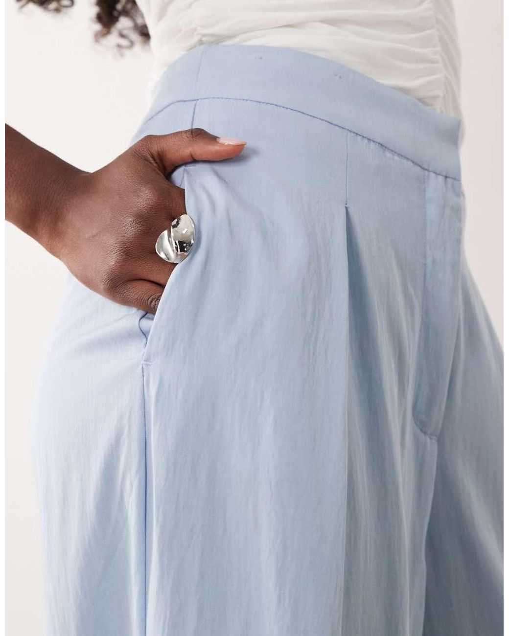 New Look Blue Tailored Wide Leg Trousers