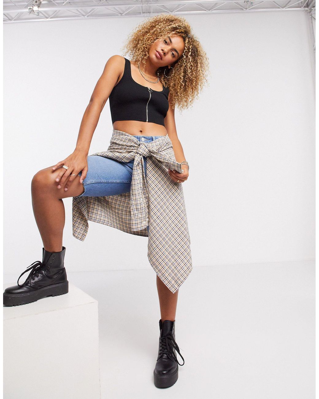 bershka crop top moletom com capuz