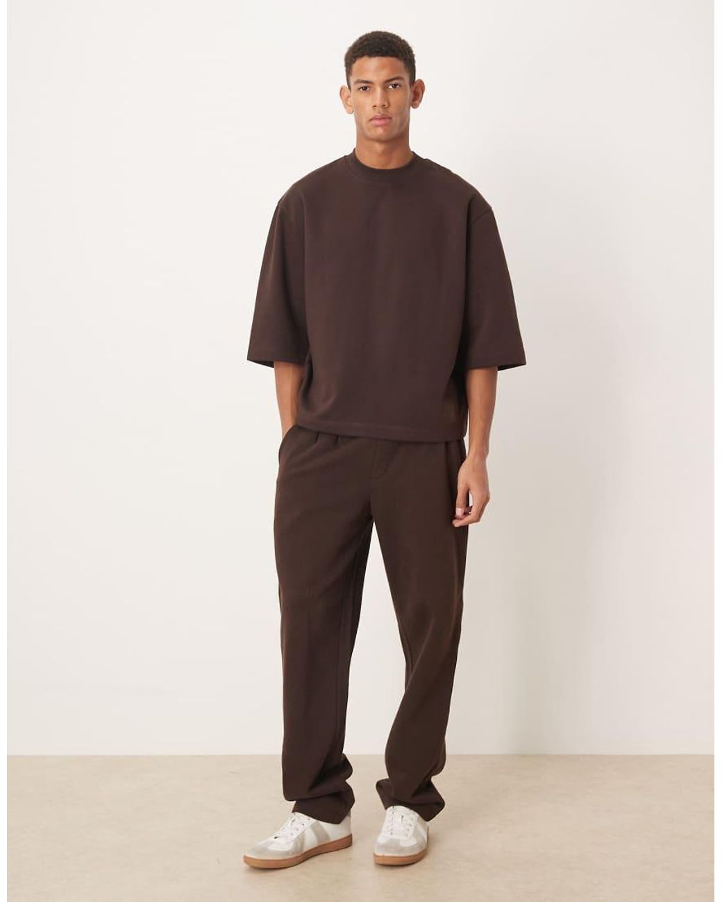 ASOS Brown Relaxed 3/4 Sleeve Sweat for men