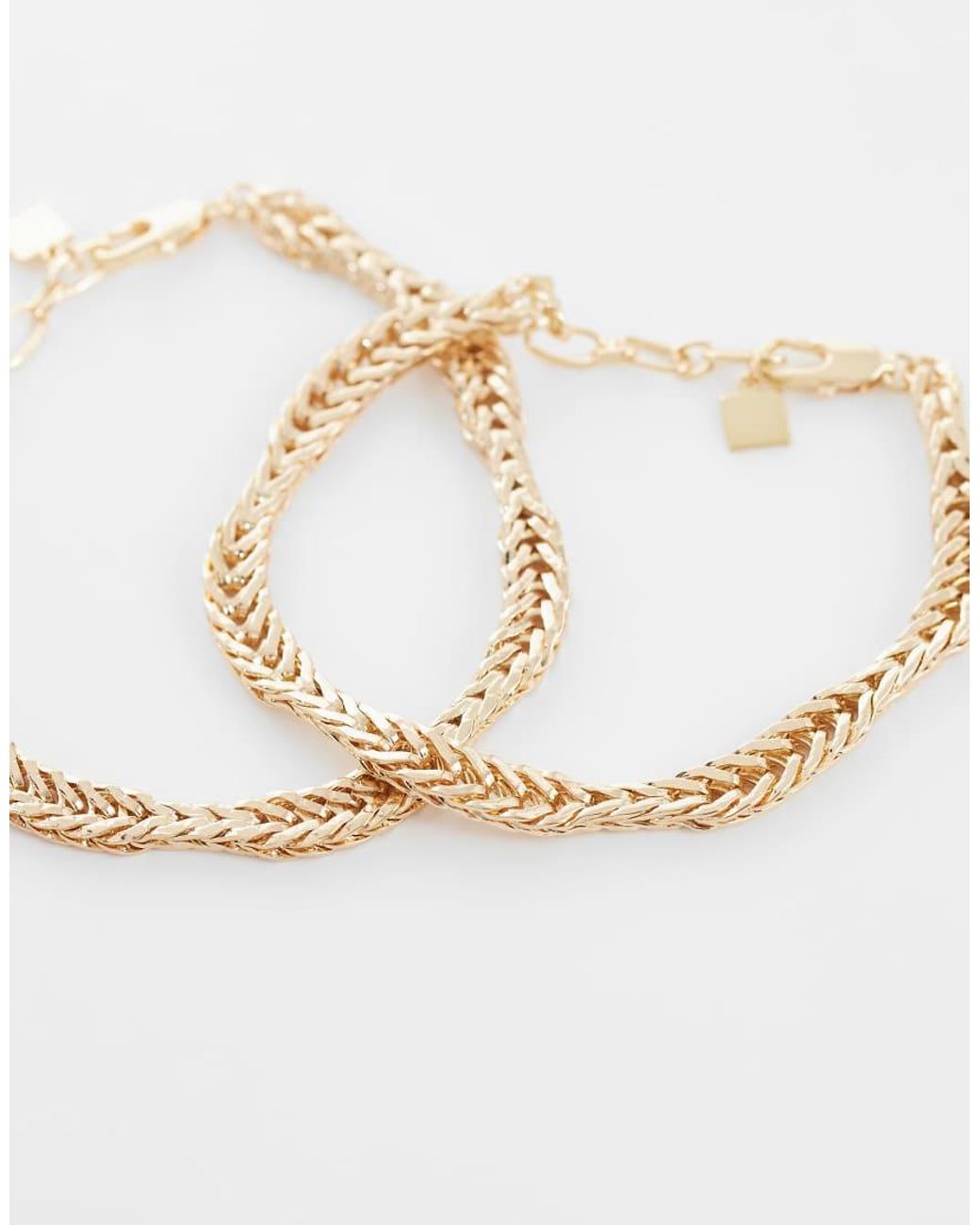 ASOS Metallic Mutli-pack Of Chunky Chain Bracelets