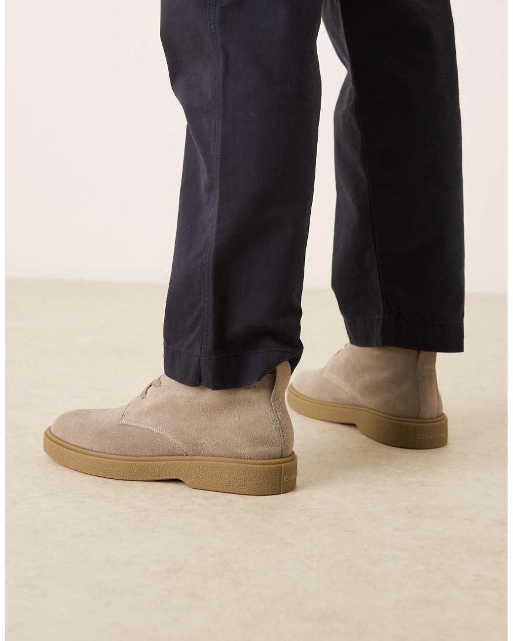 Calvin Klein Natural Suede Desert Boots for men