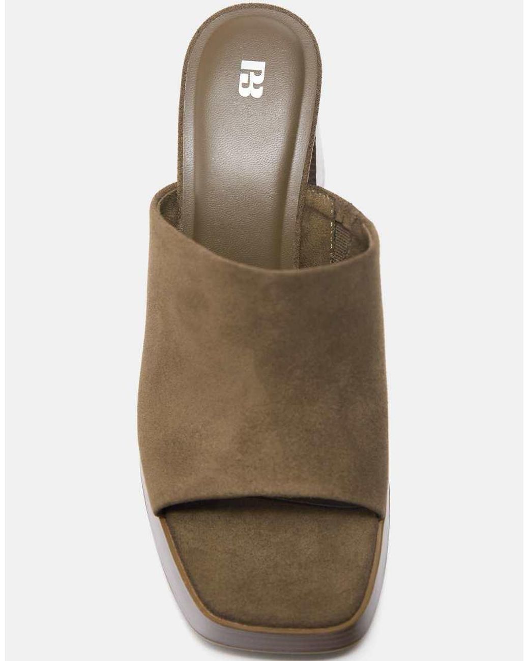 Pull&Bear Brown Platform Mule Heels