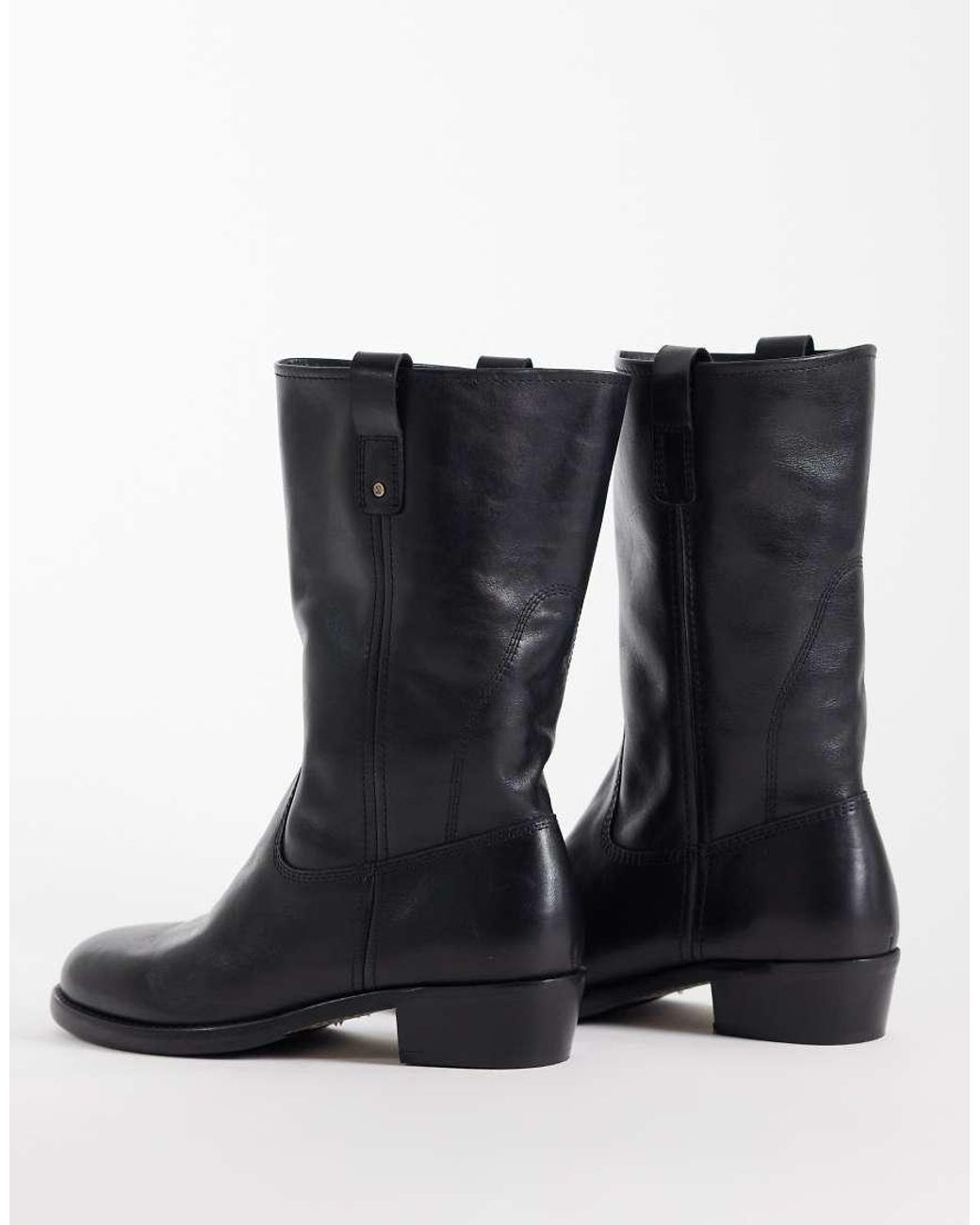Bronx Black Rho-deo Slouched Ankle Boots