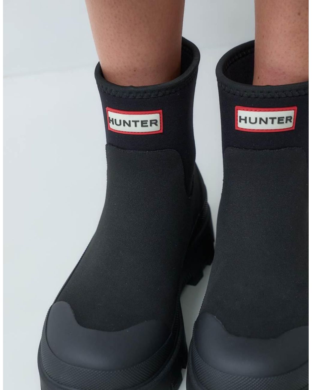 Hunter Black Unisex Elements Neoprene Chelsea Wellington Boots