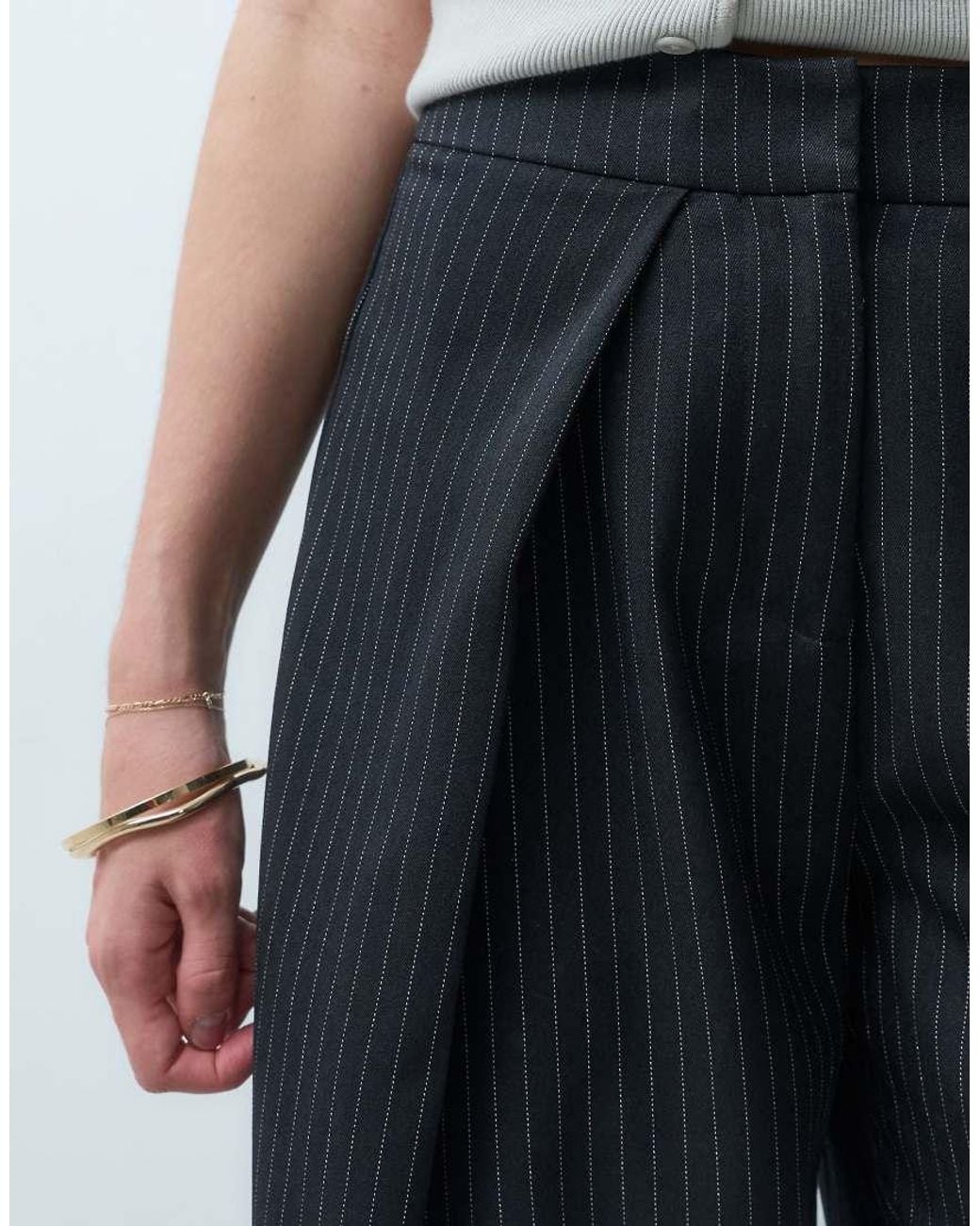ONLY Black High Rise Barrel Leg Pants With Pleats