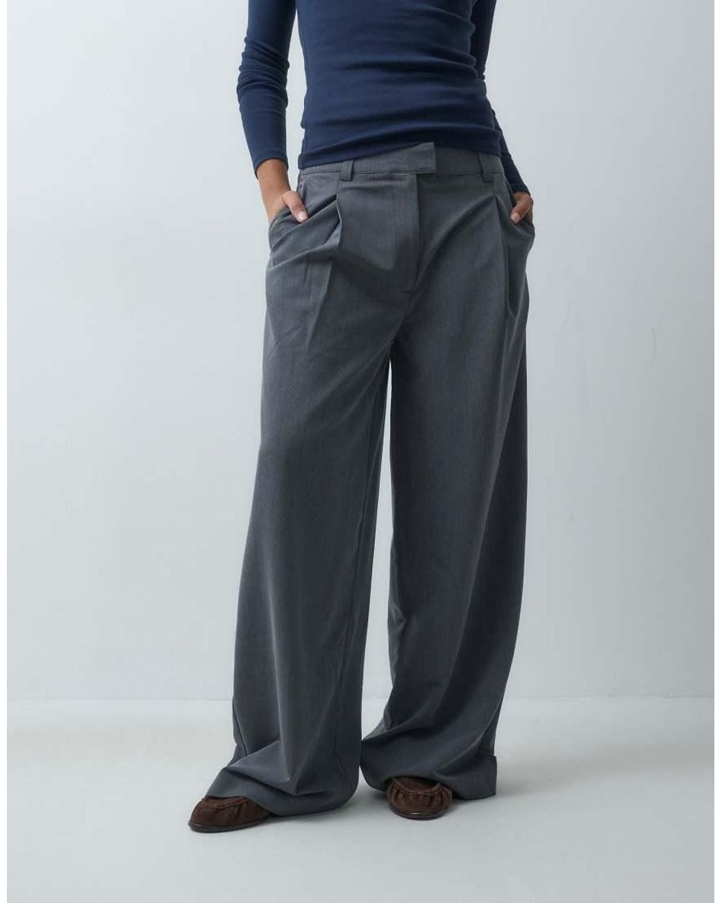 ASOS Blue Tailored Low Rise Mensy Trouser