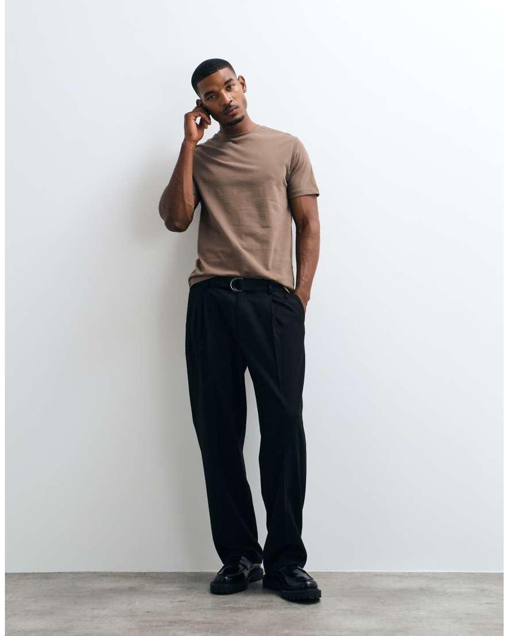 ASOS Brown Heavyweight Regular Fit T-shirt for men