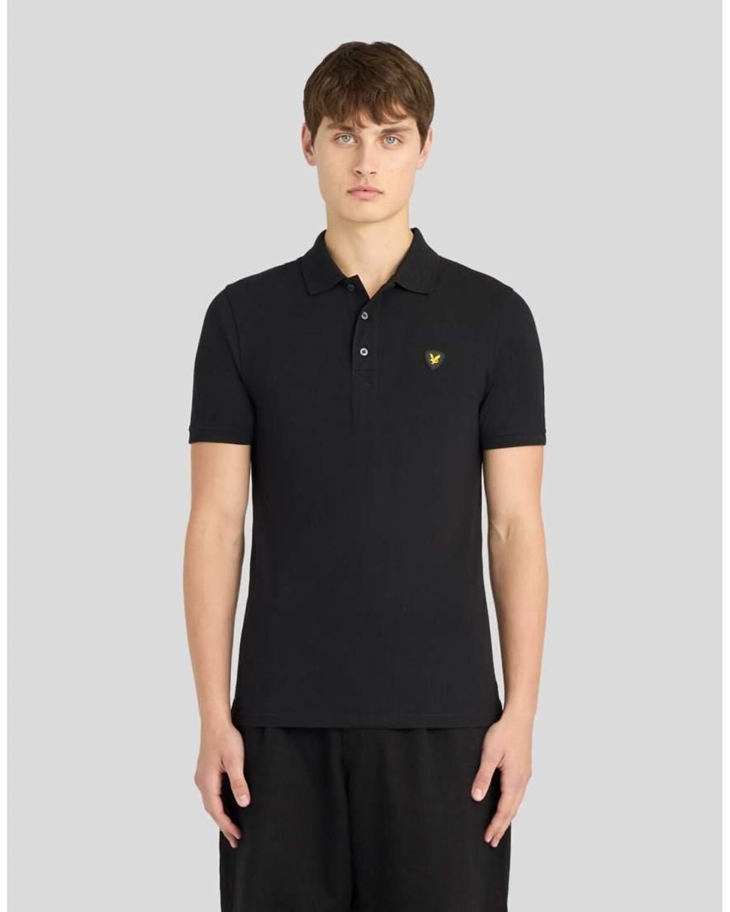 Lyle & Scott Black Ss Polo Shirts Shield Badge Polo Shirt for men