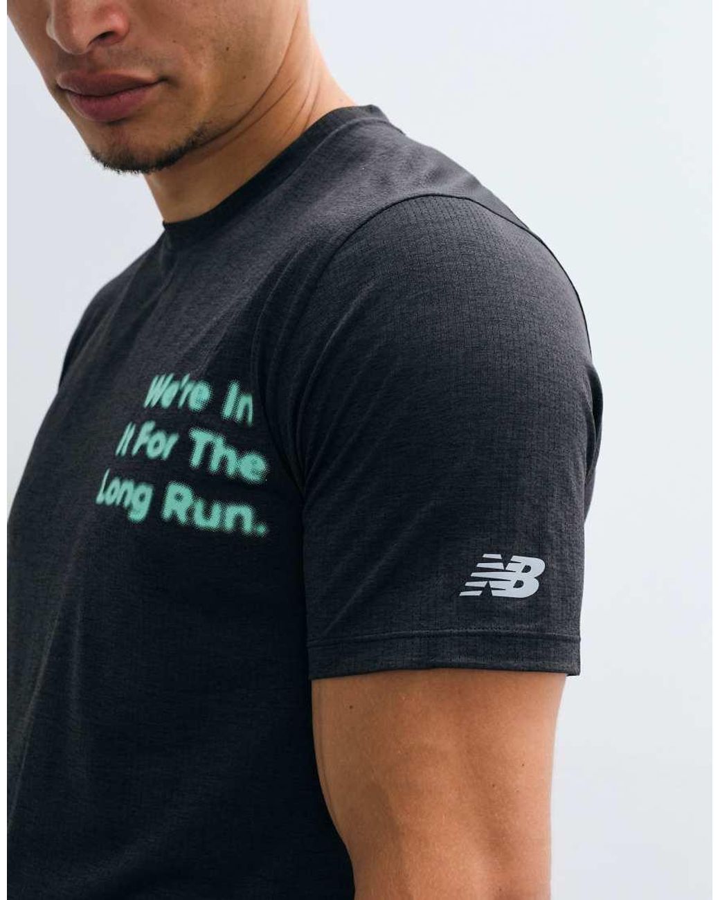 New Balance Black Rc Essential Graphic T-shirt for men