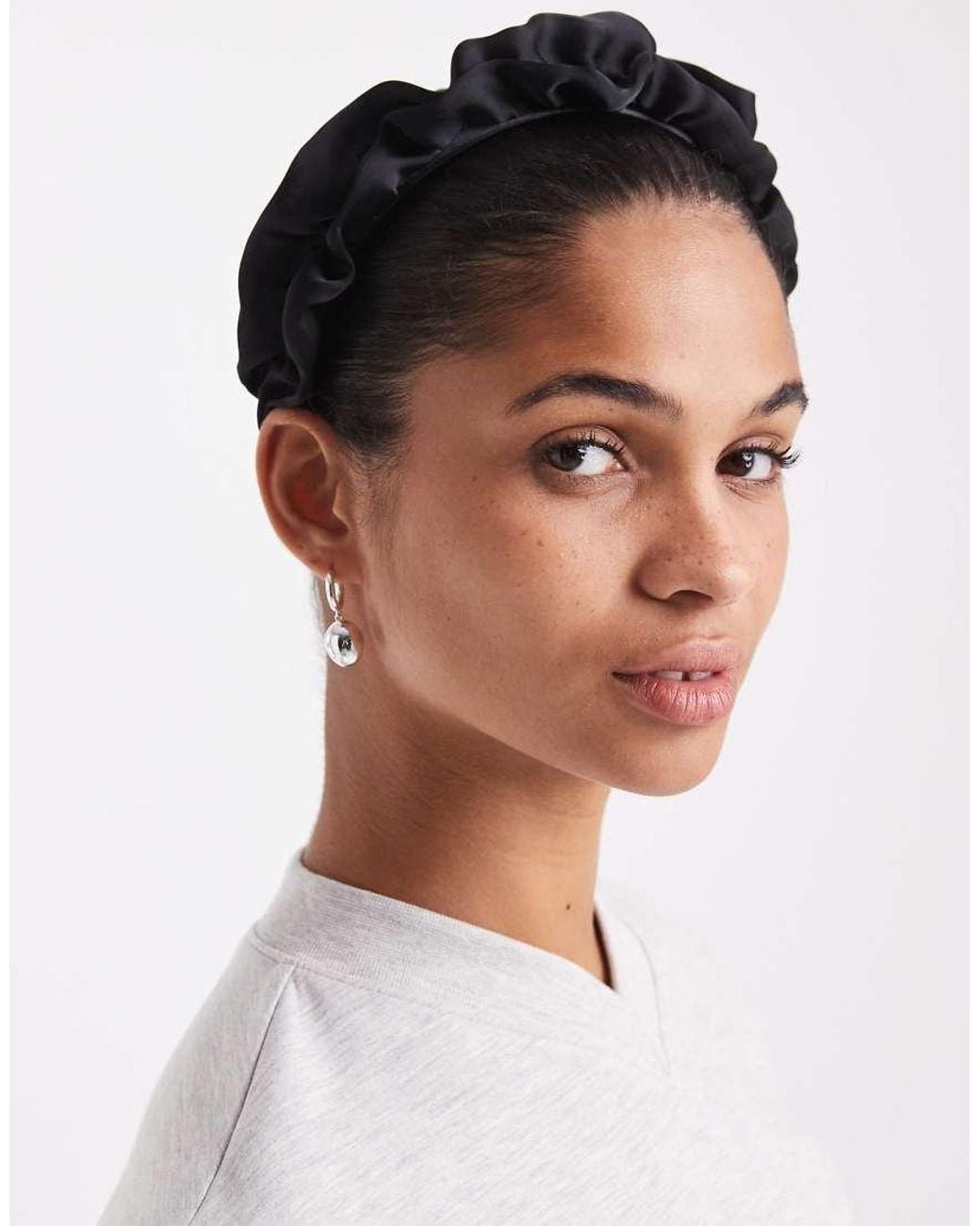 ONLY Black Satin Frill Headband