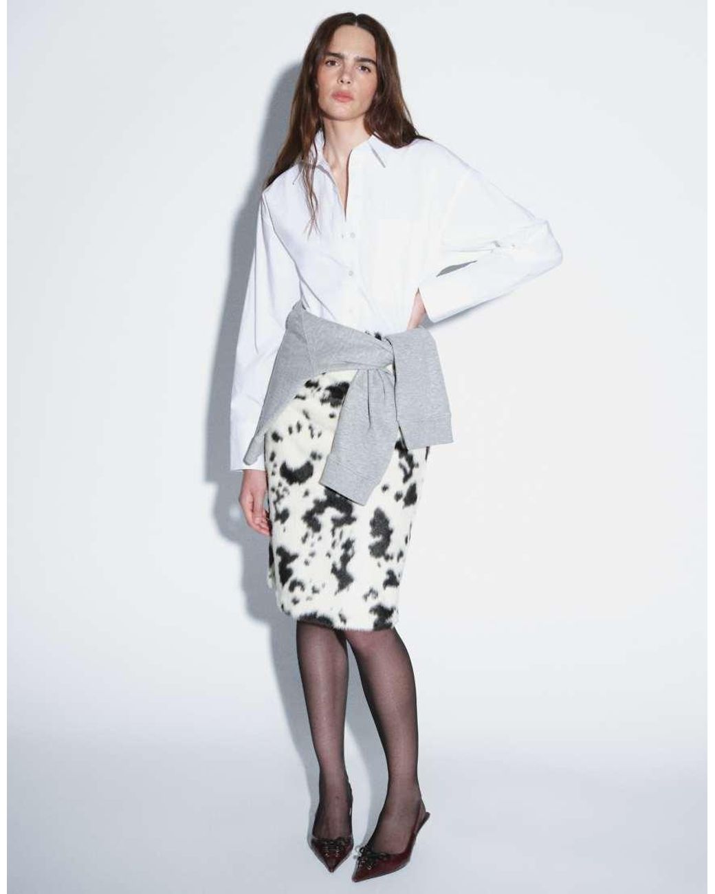 ASOS White Midi Pencil Skirt