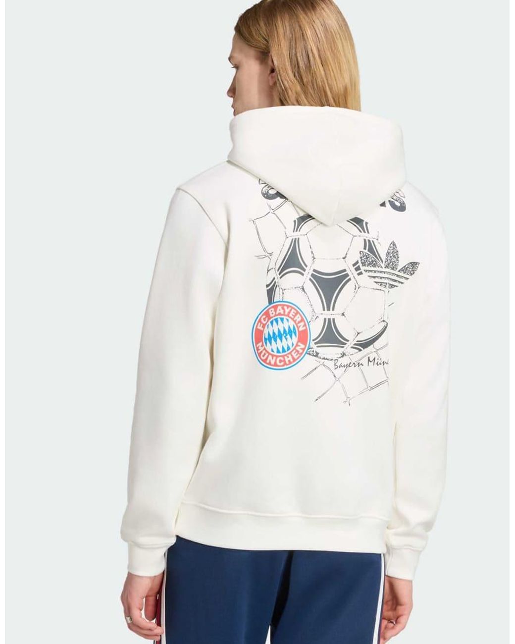Adidas Originals Gray Fc Bayern Muenchen Og Graphic Hoodie for men
