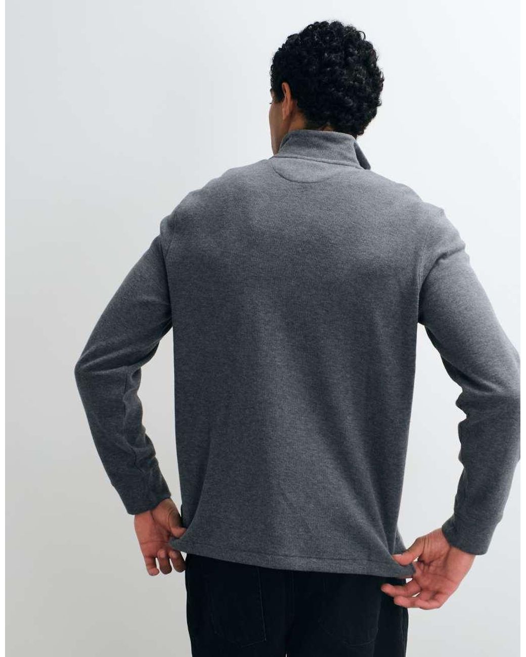 Polo Ralph Lauren Blue Icon Logo Estate Rib Quarter Zip Sweatshirt for men