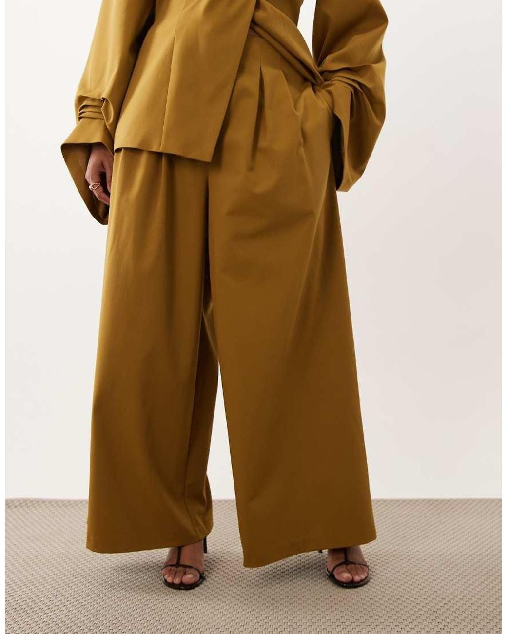 ASOS Metallic Curve Tailored Wide Leg Trouser Co-Ord