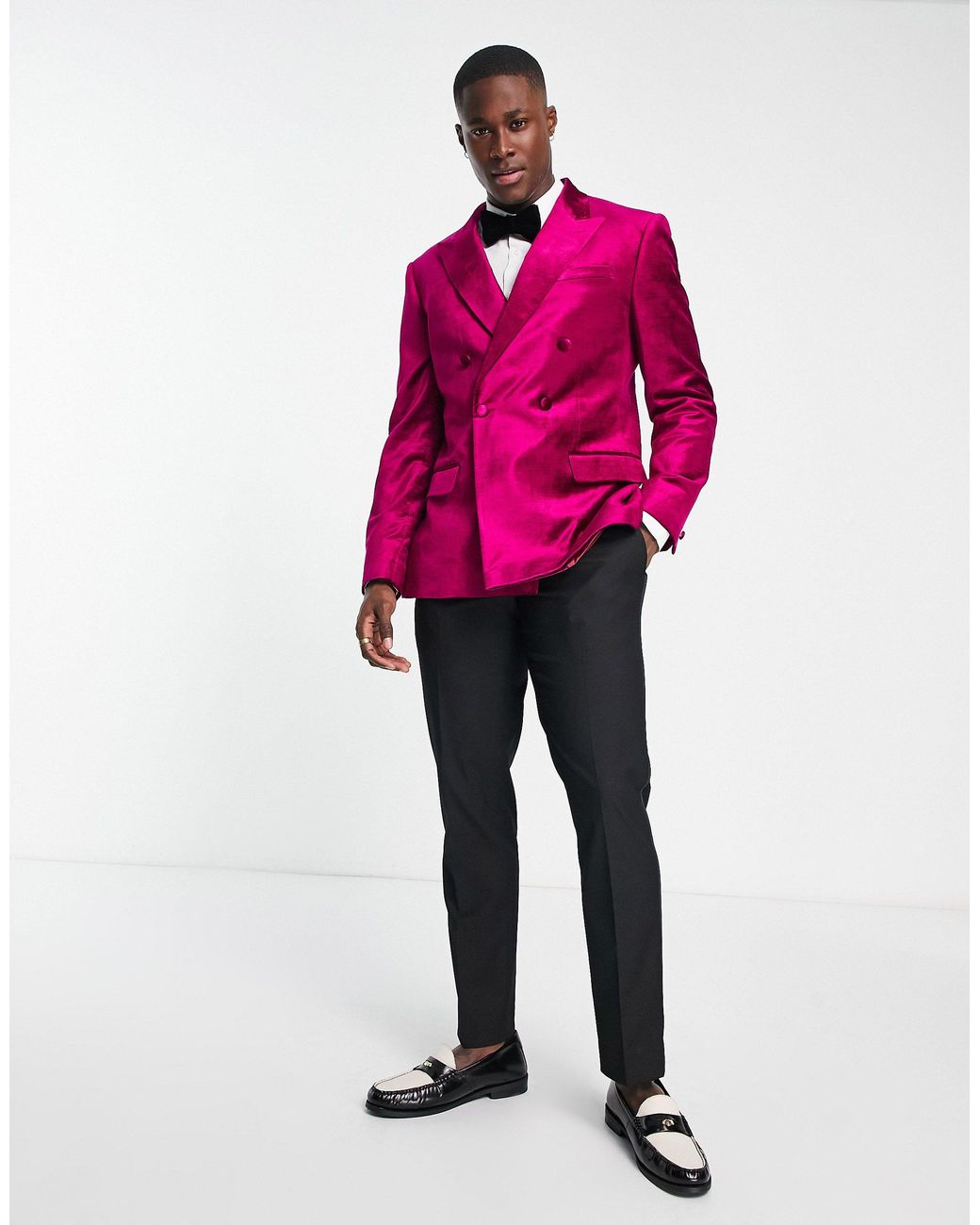 River island pink double breasted blazer sale