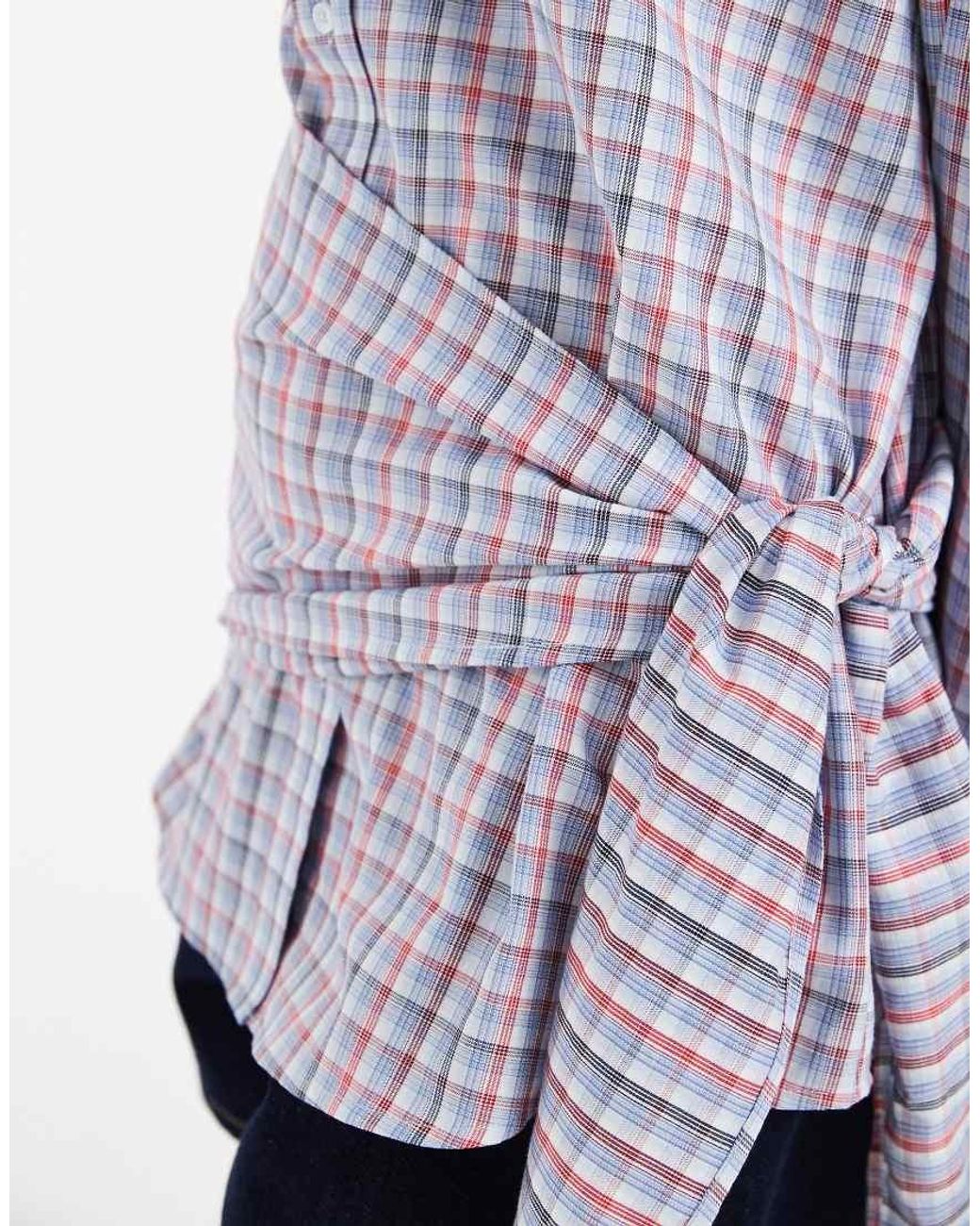 ASOS Purple Tie Waist Shirt With Scarf Detail