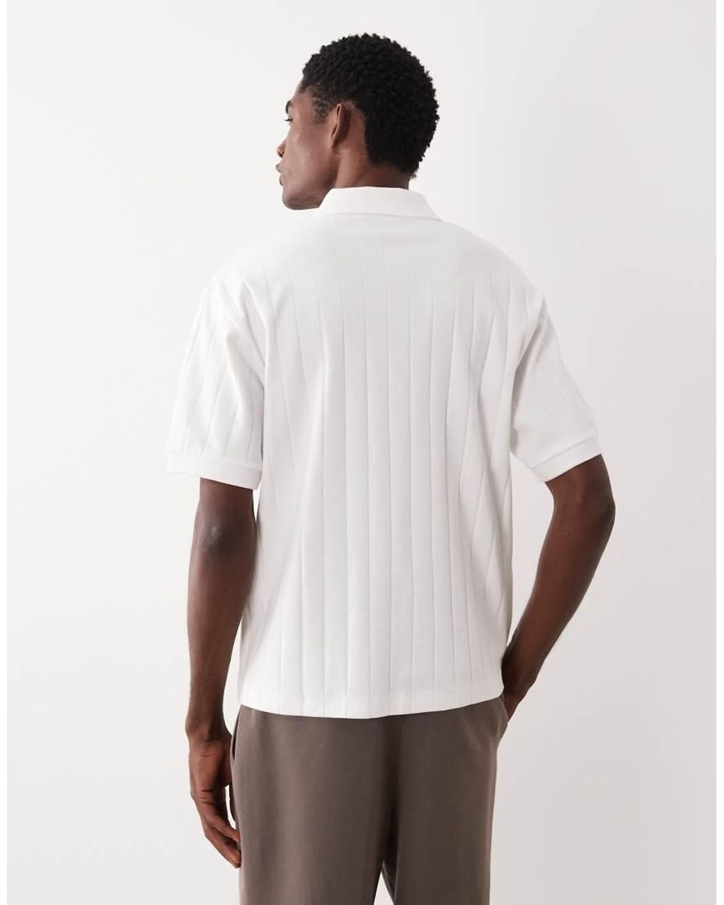 ASOS White Relaxed Revere Polo for men