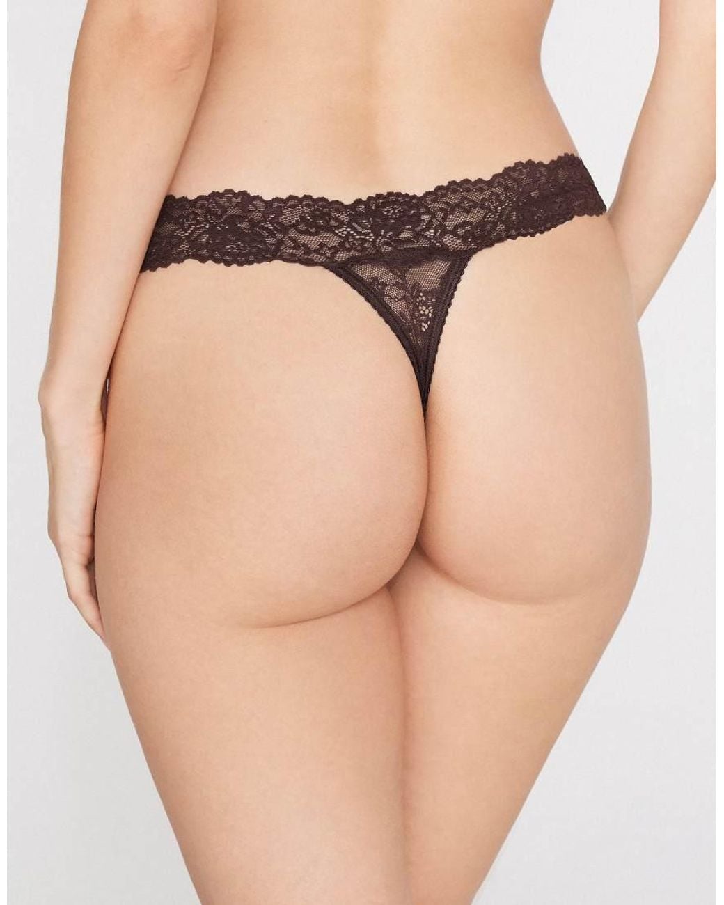 Tezenis Brown High-Cut Lace G-String