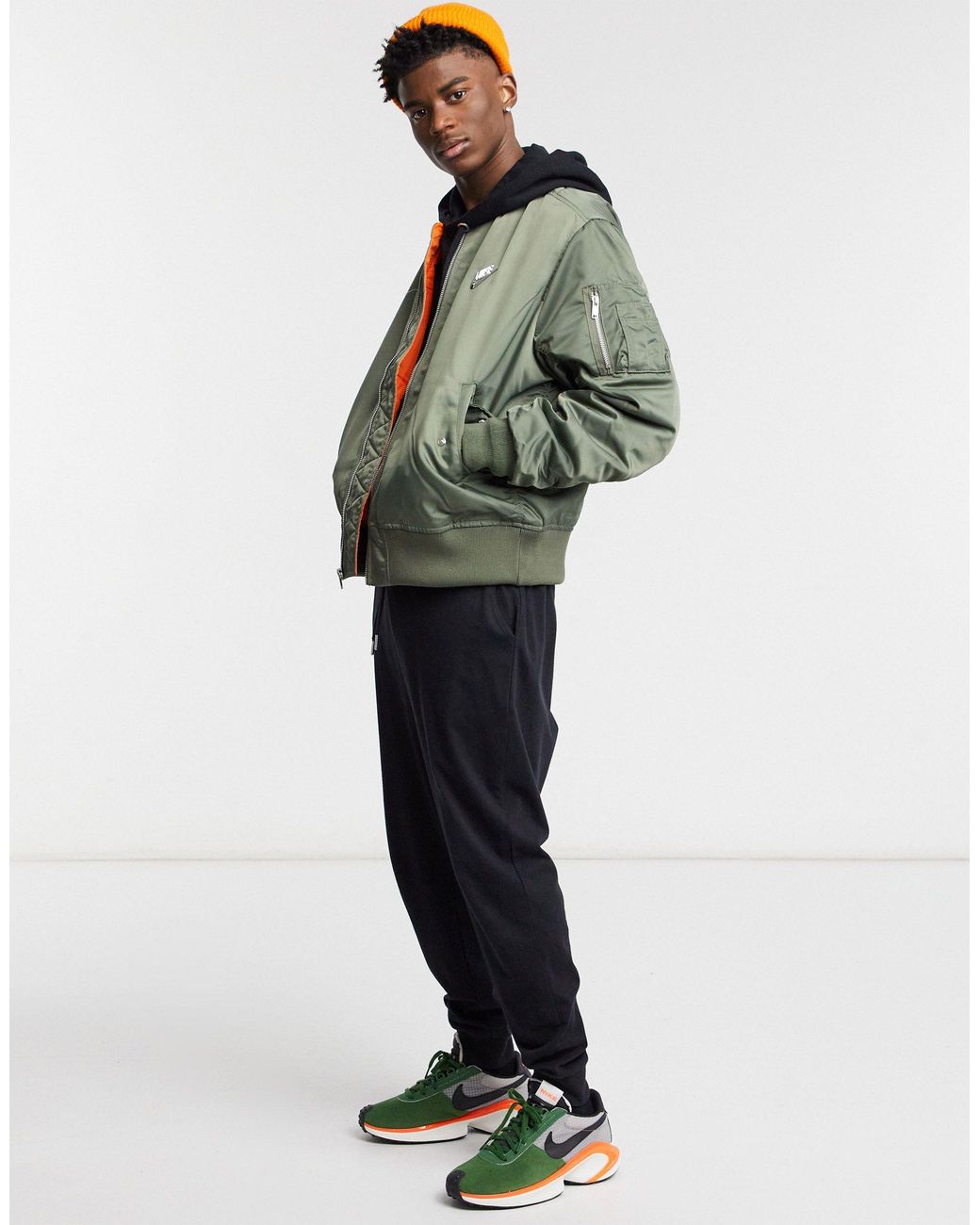 Nike Sport Punk Pack Bomber Jacket in Green for Men | Lyst Canada