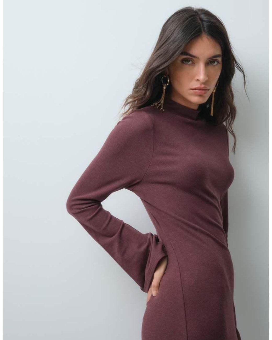 ASOS Purple Supersoft Fluffy Midi Dress