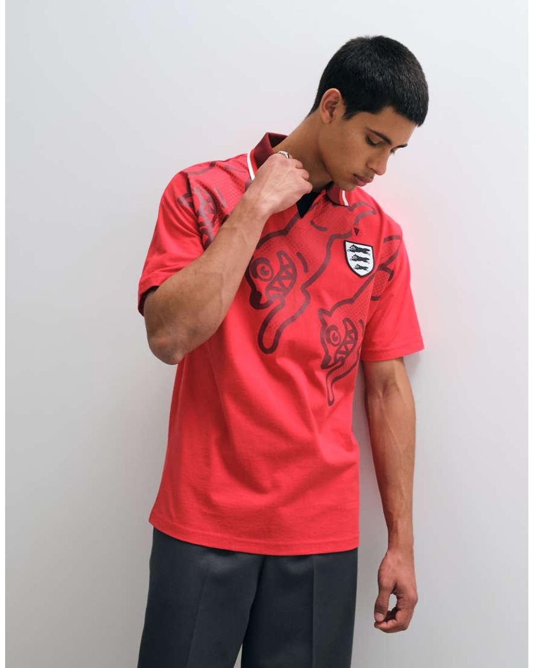 ICECREAM Red Running Dog Football Shirt for men