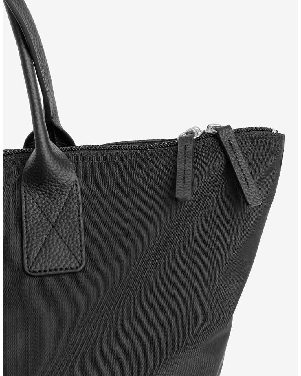 ARKET Black Unisex Nylon 36-hr Overnight Tote Bag With Leather Strap for men