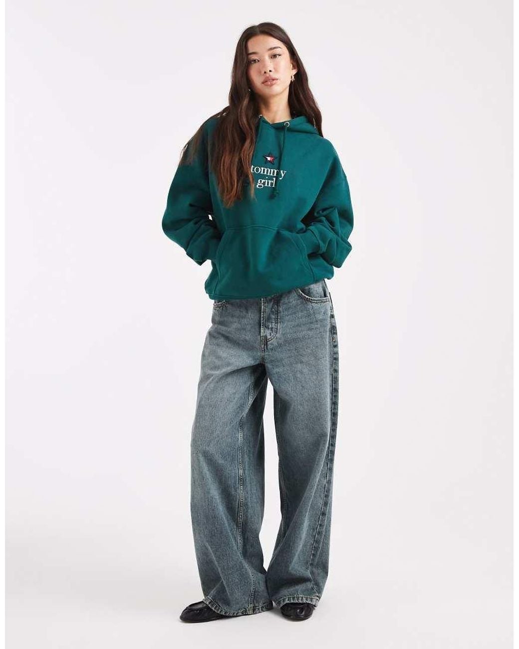 Tommy Hilfiger Green Tommy Girl Star Logo Hoodie