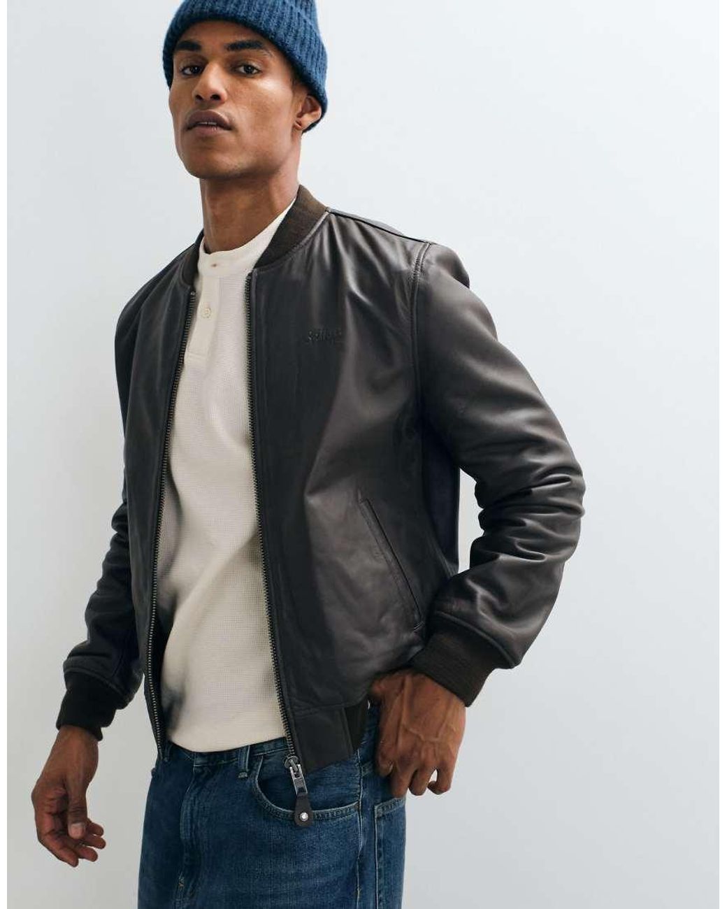 Giacca Bomber di Schott Nyc in Gray da Uomo