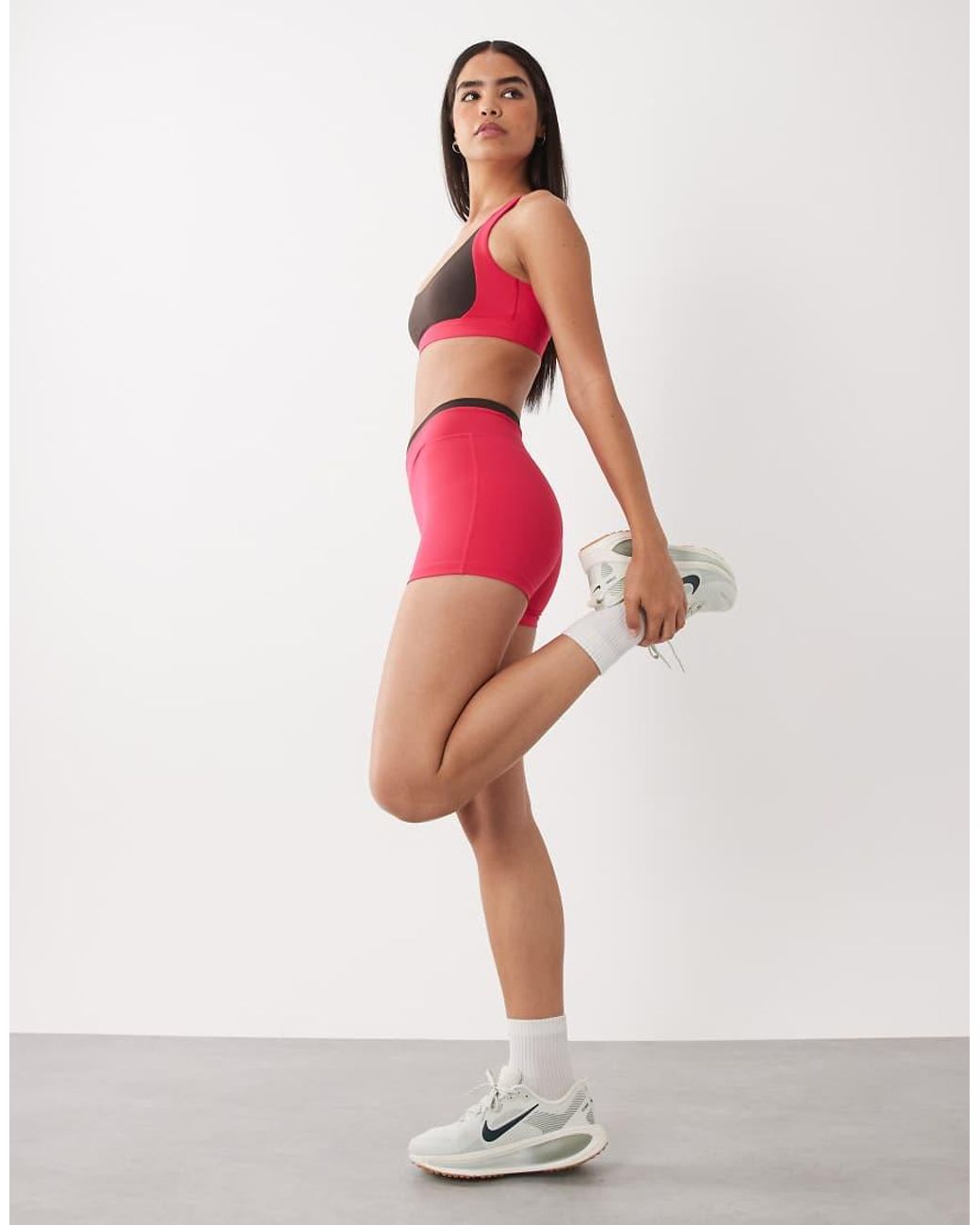 BO+TEE Red Bo+tee Soft Active High Impact Contrast Detail Sports Bra