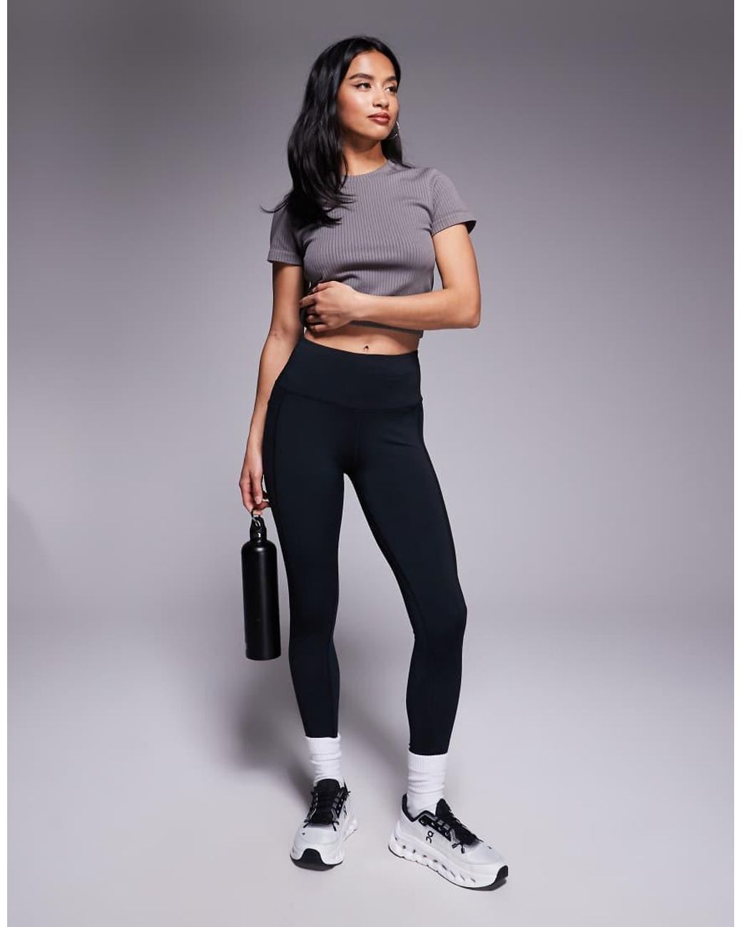 4505 Blue Petite Icon Active Tie Waist Run Legging With Phone Pocket