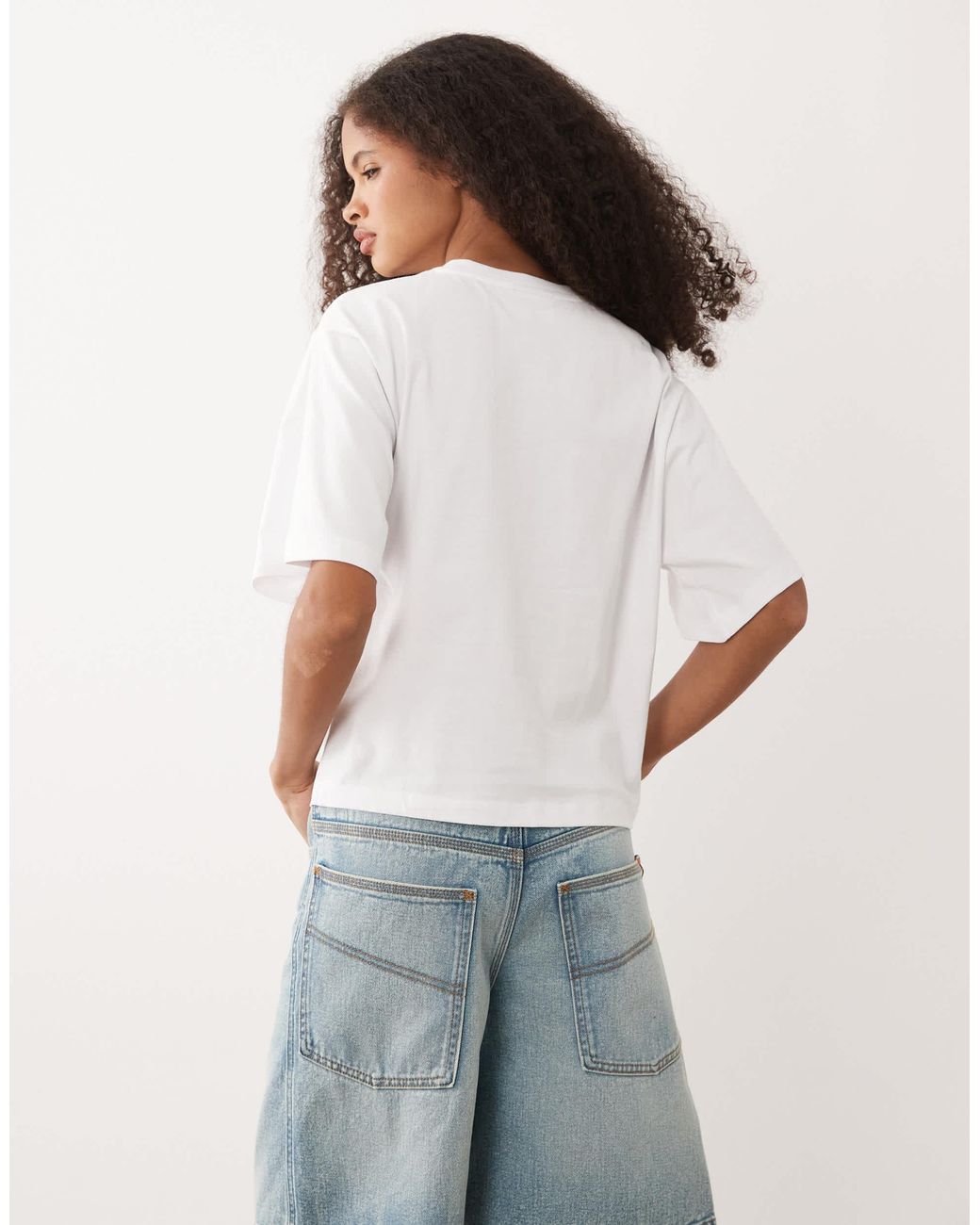 Top asymétrique avec rabat ASOS en coloris White