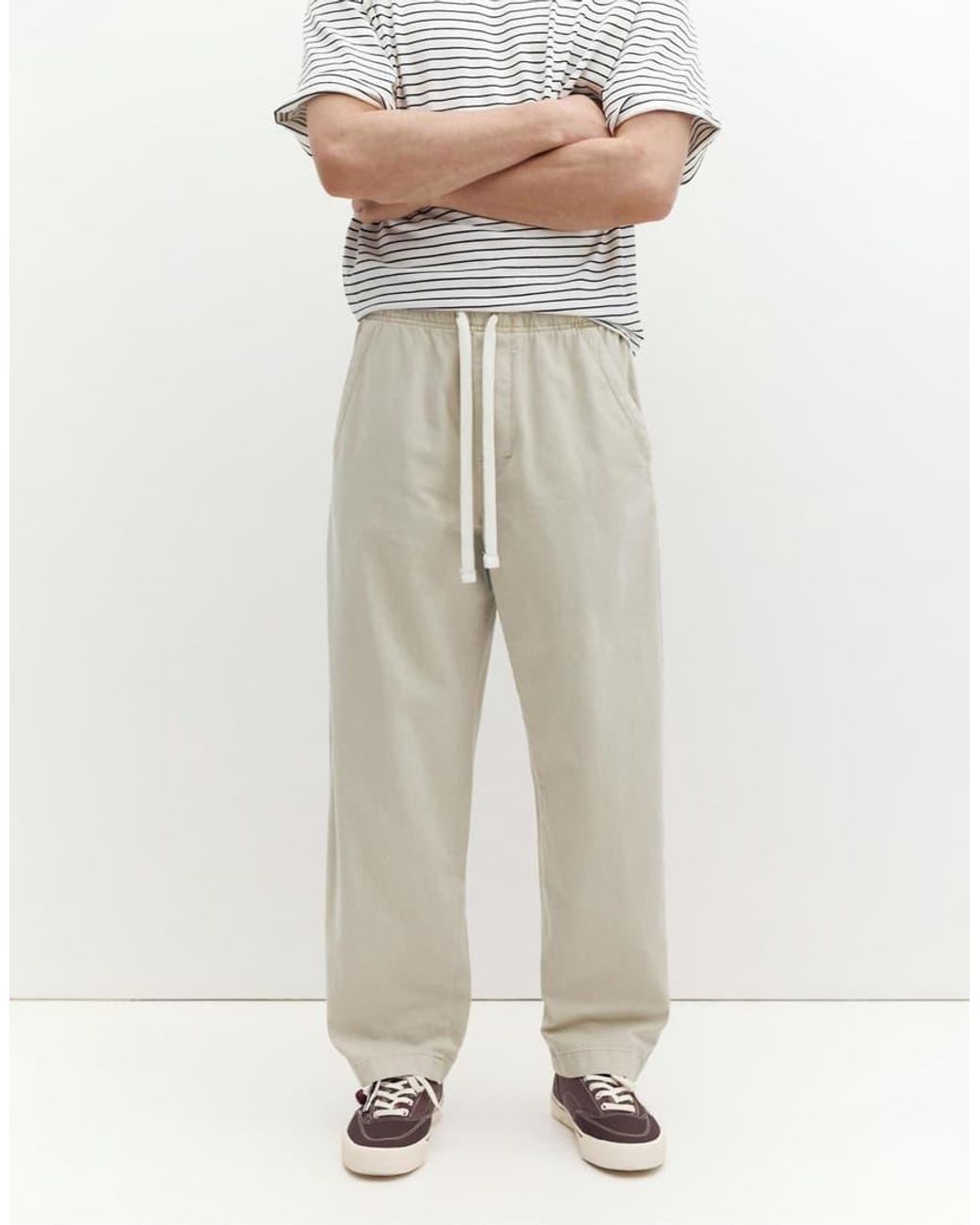 Pull&Bear White baggy jogger Trousers for men