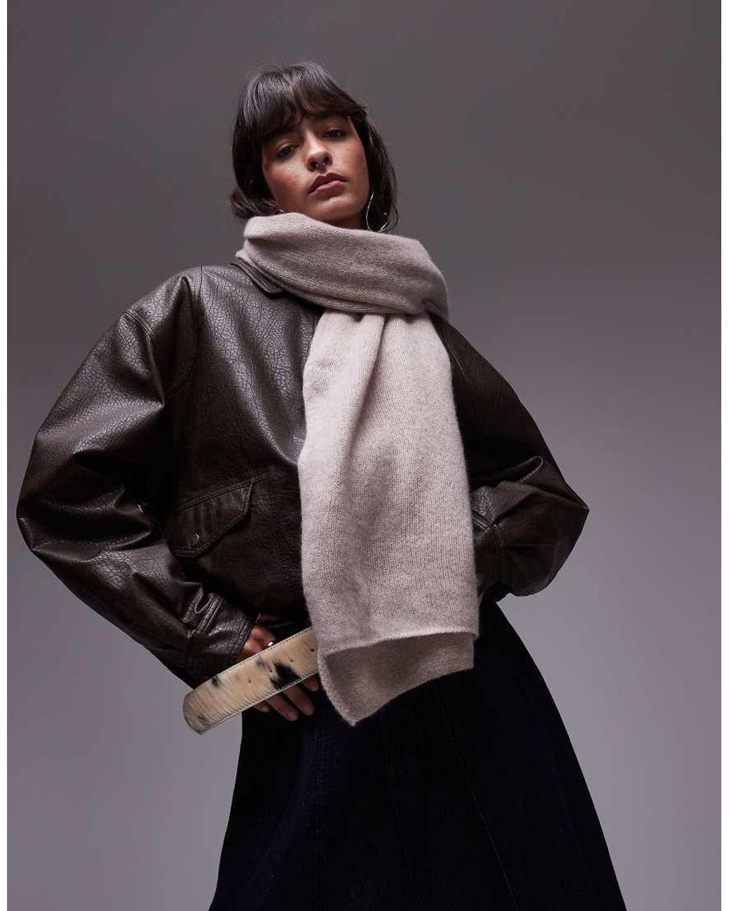 Mango Gray Cashmere Oversized Scarf