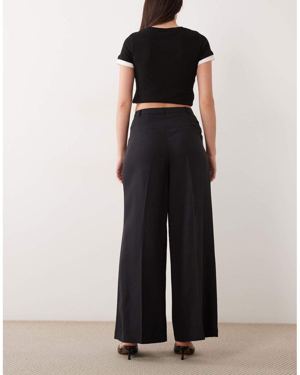 Mango Black Flowy Tailored Trouser