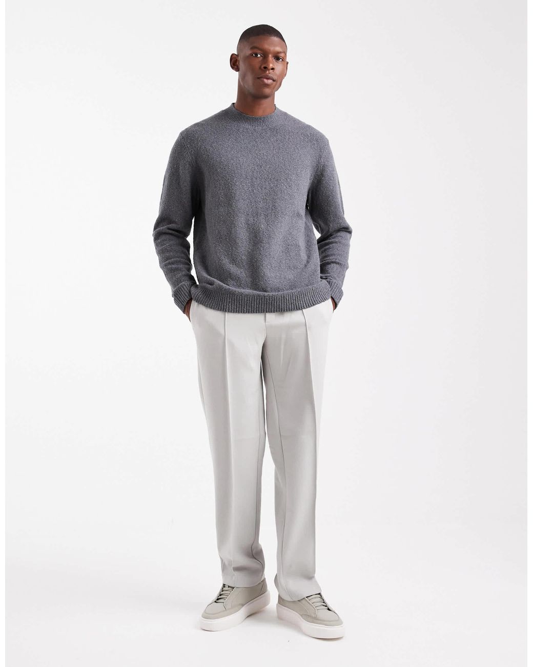 Pull en maille bouclée Jack & Jones pour homme en coloris Gray